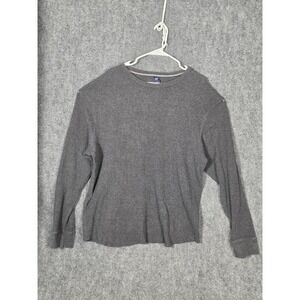 GAP Men's Gray Long Sleeve Thermal‎ Waffle Knit Crew Neck Shirt XXL Casual Work